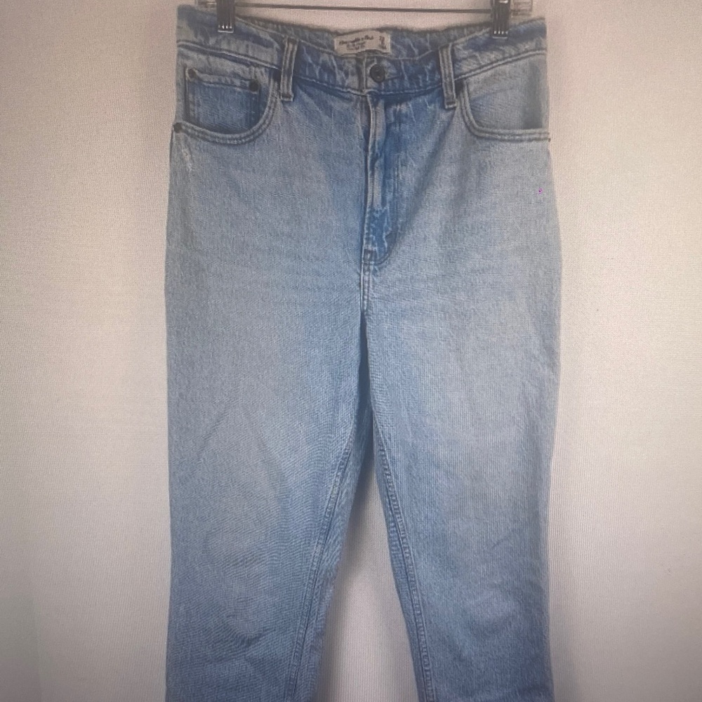 Abercrombie & Fitch Light Blue Straight-Leg Women's Jeans